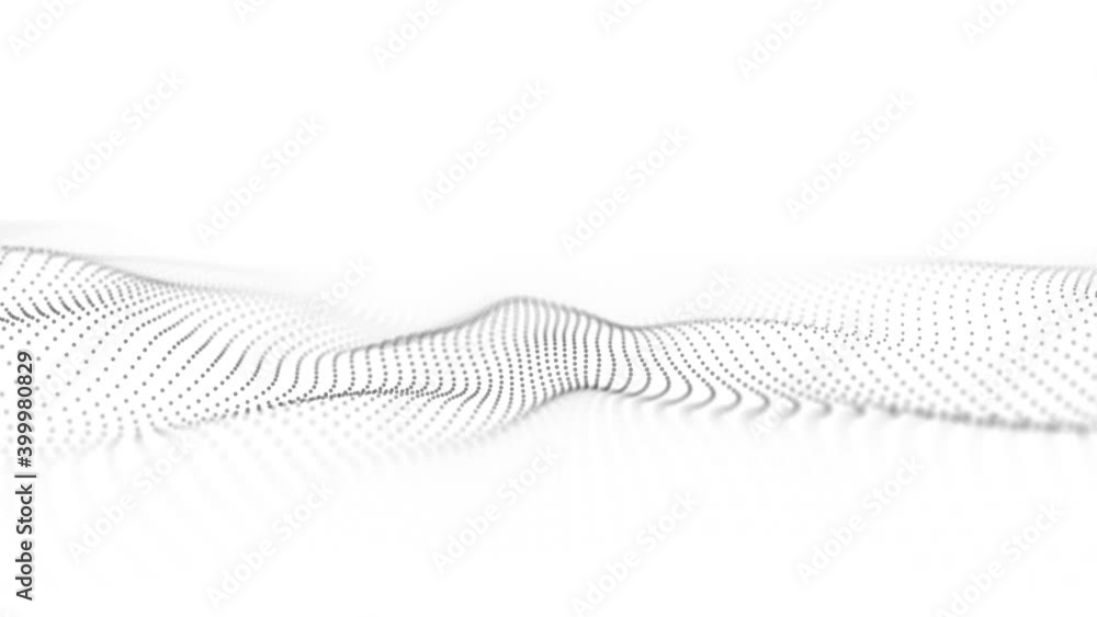 Aufkleber digital dynamic wave of particles. abstract white futuristic background. big data visualization. 3d 