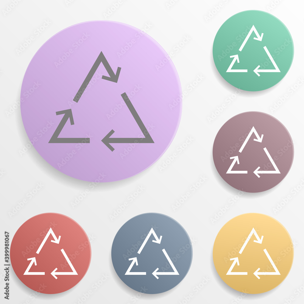 Poster recycling badge color set icon. simple glyph, flat vector of web icons for ui and ux, website or mob