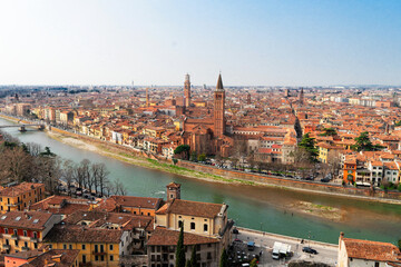 Fototapeta na wymiar old town of Verona, Italy