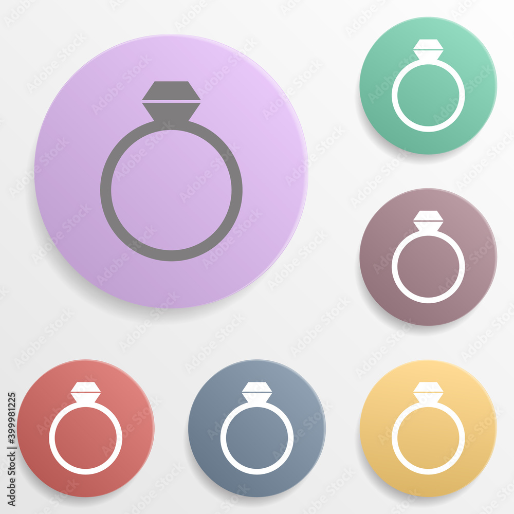 Poster wedding ring badge color set icon. simple glyph, flat vector of web icons for ui and ux, website or 