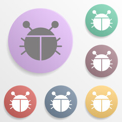 Bug badge color set icon. Simple glyph, flat vector of web icons for ui and ux, website or mobile application