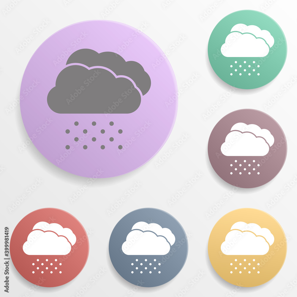 Poster cloud rain badge color set icon. simple glyph, flat vector of web icons for ui and ux, website or mo