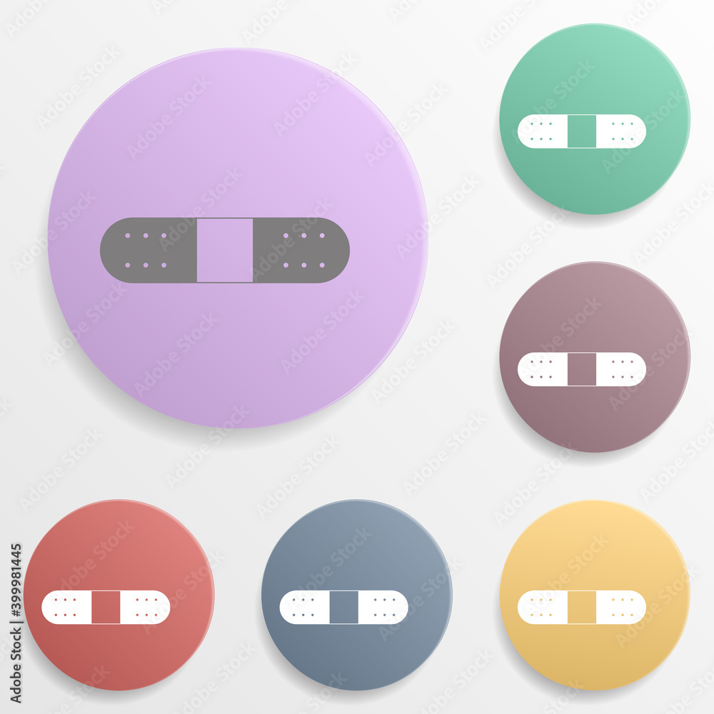 Poster band aid badge color set icon. simple glyph, flat vector of web icons for ui and ux, website or mobi