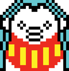 ピクセルアートのアマビエ達磨