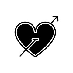 heart valentine icon glyph style vector