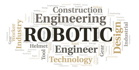 Robotic typography word cloud create with the text only