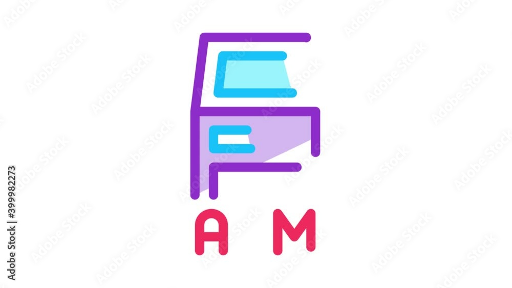 Aufkleber atm terminal icon animation. color atm terminal animated icon on white background
