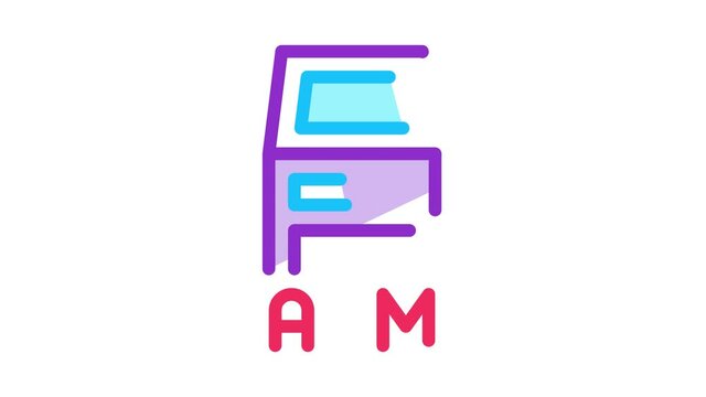 atm terminal Icon Animation. color atm terminal animated icon on white background