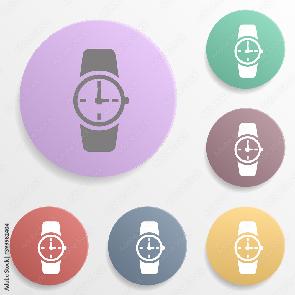 Poster watch badge color set icon. simple glyph, flat vector of web icons for ui and ux, website or mobile 