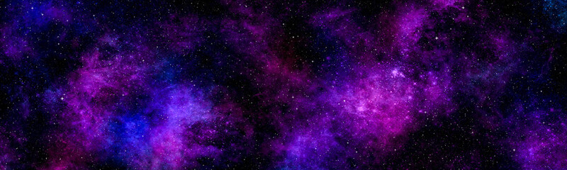 Star field background banner . Glow swirls night sky. Banner