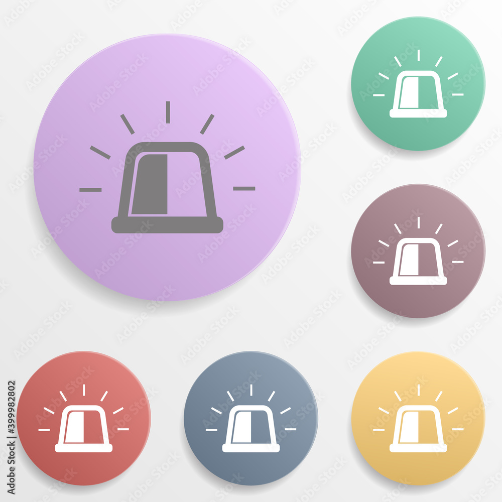 Poster siren badge color set icon. simple glyph, flat vector of web icons for ui and ux, website or mobile 