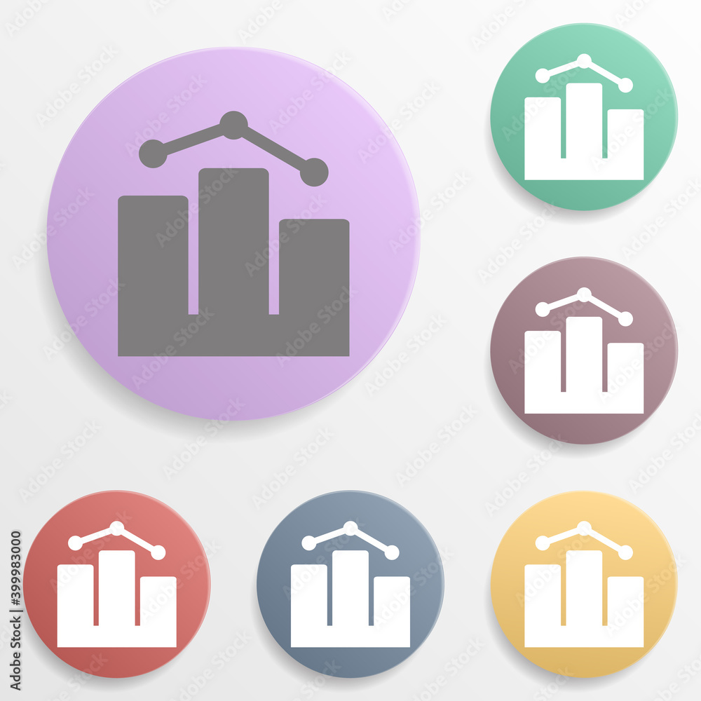 Poster graph icon in trendy badge color set icon. simple glyph, flat vector of web icons for ui and ux, web