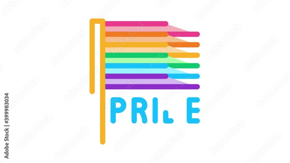 Sticker lgbt flag Icon Animation. color lgbt flag animated icon on white background