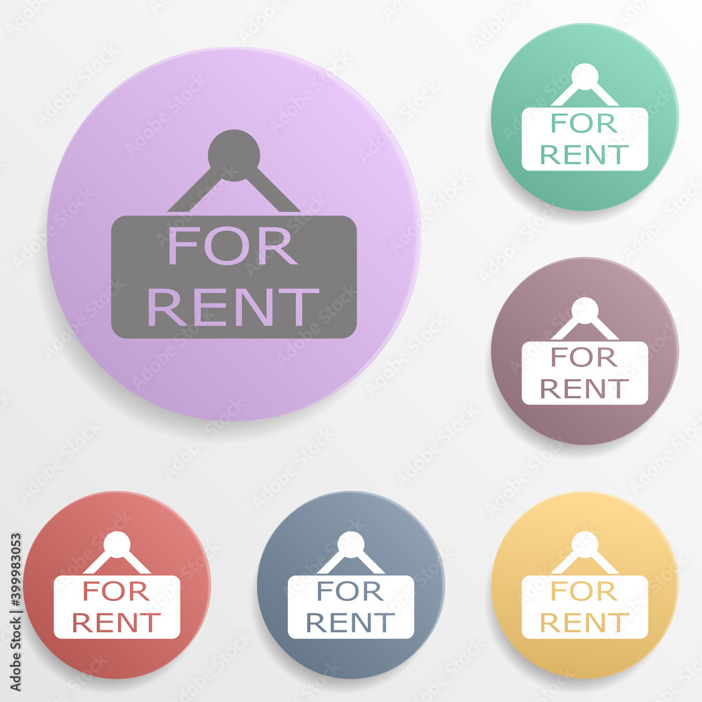 Poster signboard for rent badge color set icon. simple glyph, flat vector of web icons for ui and ux, websi