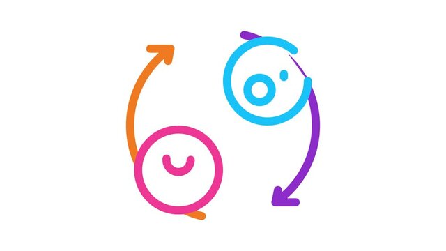 lgbt circle arrows Icon Animation. color lgbt circle arrows animated icon on white background