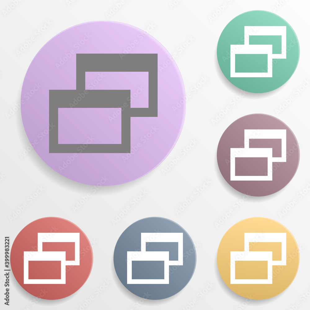 Fototapete 2 window open badge color set icon. simple glyph, flat vector of web icons for ui and ux, website or