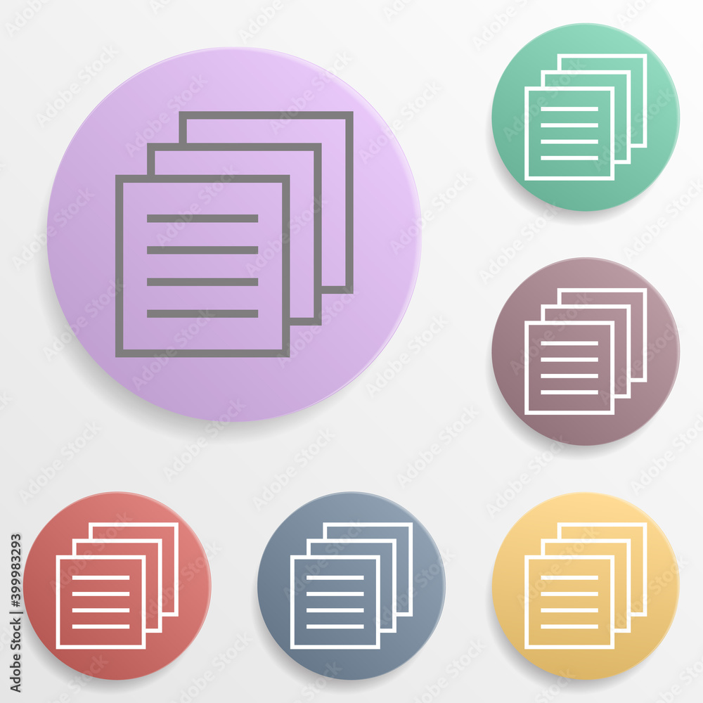 Poster documents badge color set icon. simple glyph, flat vector of web icons for ui and ux, website or mob