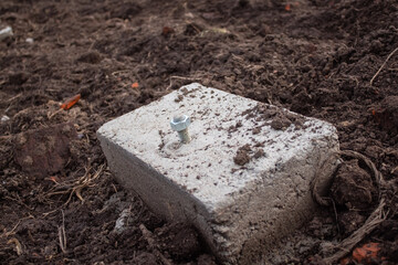 Preparation of a pile foundation for a greenhouse