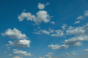 Blue sky with white clouds. Sky background
