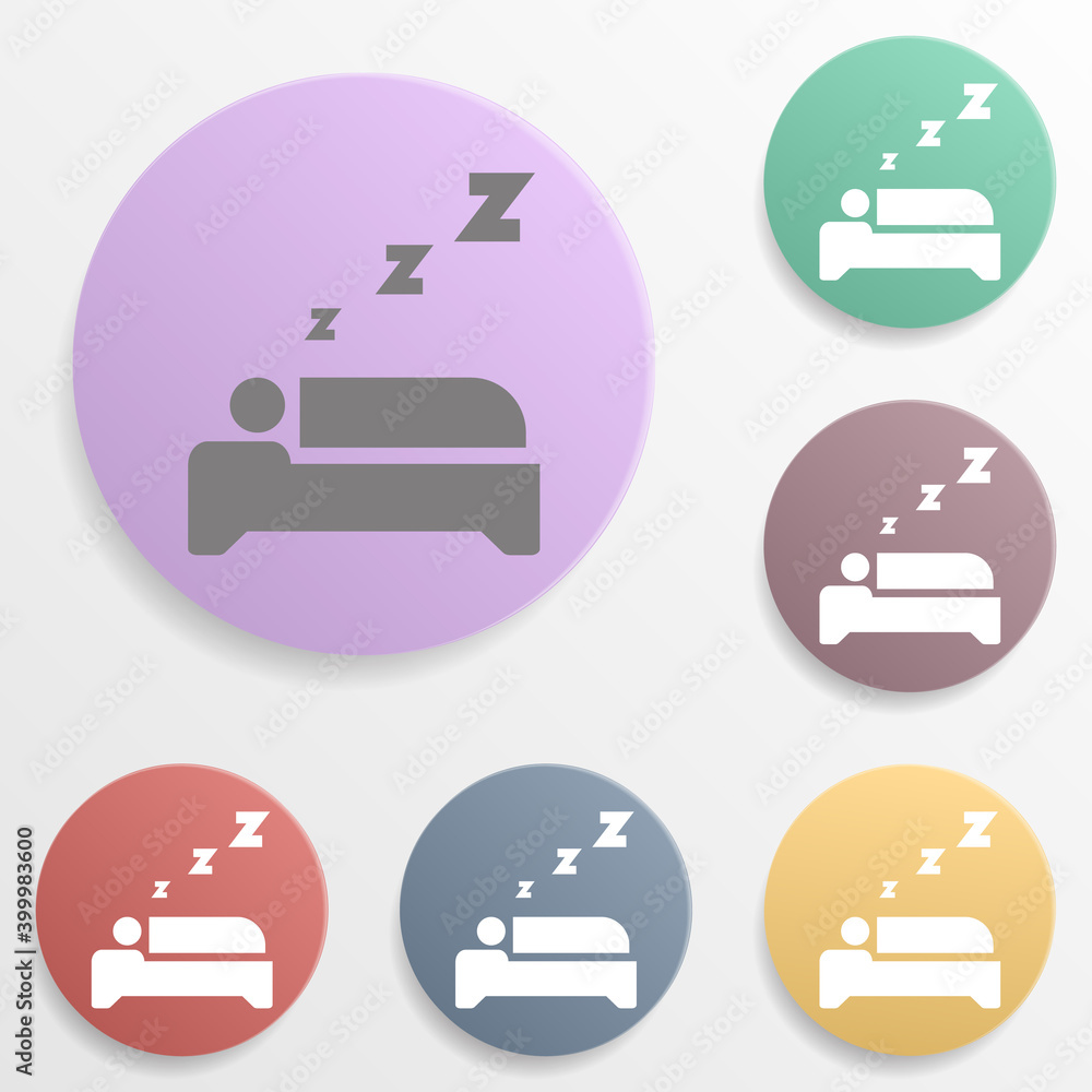 Poster sleeping badge color set icon. simple glyph, flat vector of web icons for ui and ux, website or mobi