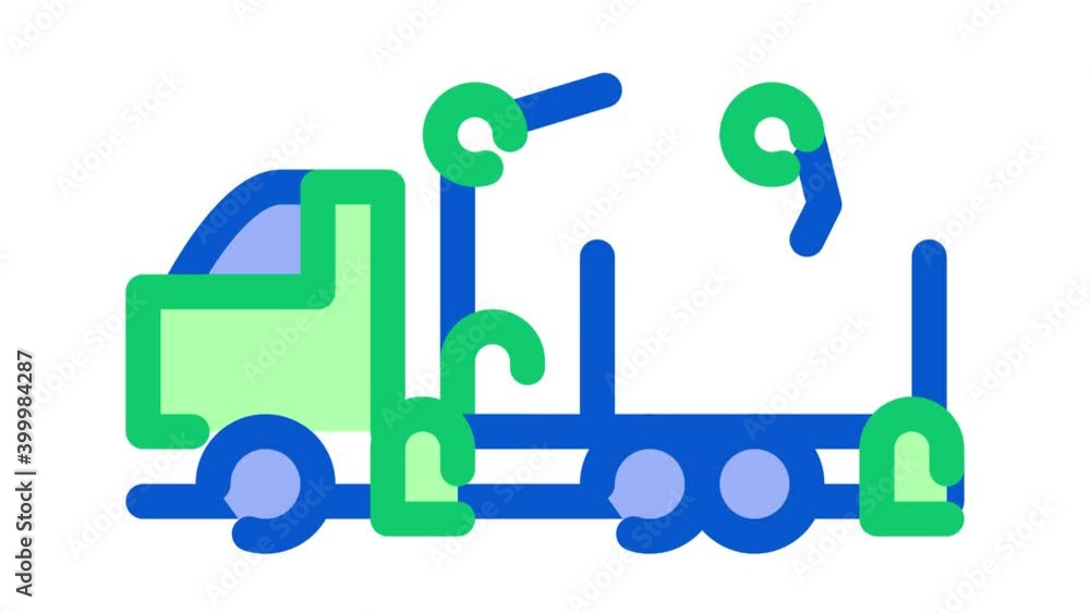 Wall mural manipulator truck Icon Animation. color manipulator truck animated icon on white background