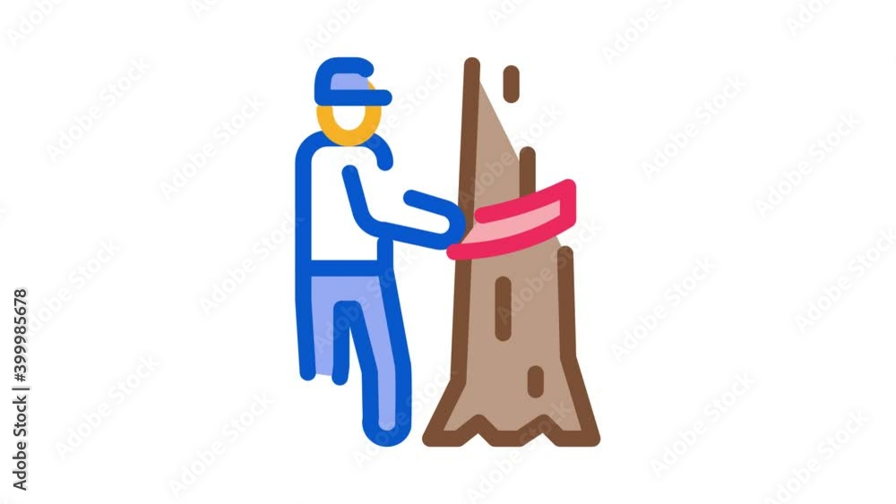 Canvas Prints tree felling Icon Animation. color tree felling animated icon on white background