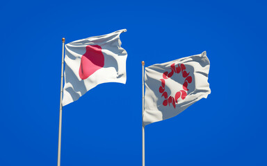 Saitama prefecture and Japan flags