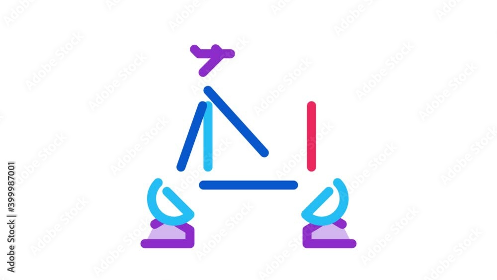 Aufkleber air navigation course icon animation. color air navigation course animated icon on white background