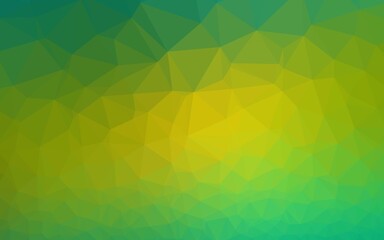 Light Green, Yellow vector polygon abstract backdrop.