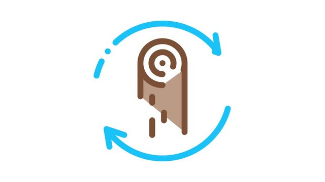 wood material cicle Icon Animation. color wood material cicle animated icon on white background