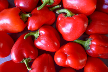 Ripe delicious ingredient bell pepper full frame close up