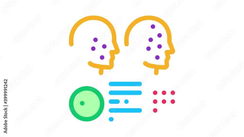 Poster deepfake settings icon animation. color deepfake settings animated icon on white background