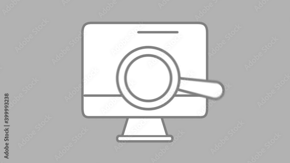 Poster computer search line icon on the alpha channel