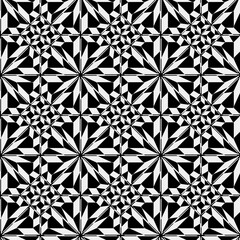 black and white symmetrical patterns. seamless image.