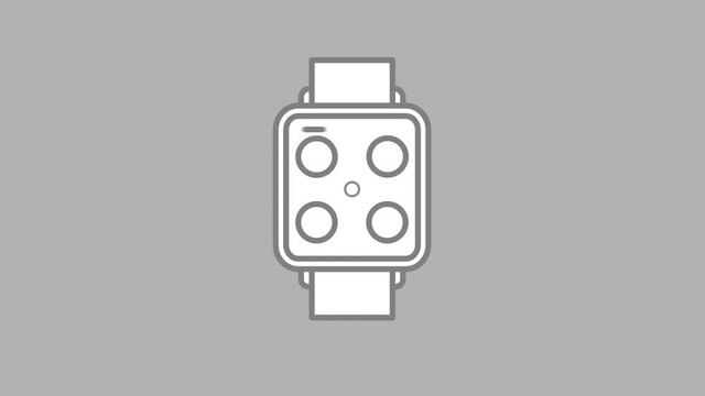 Smartwatch line icon on the Alpha Channel