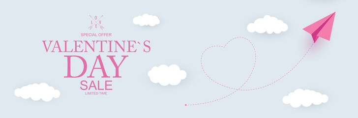 Happy Valentines Day Sale Background,  poster, card, invitation. Vector Illustration