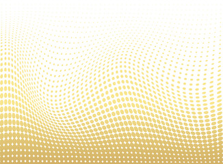 Abstract gold dotted background. Futuristic grunge pattern, dot, wave. Vector modern optical pop art texture for posters, sites, business cards, cover, labels mock-up, vintage layout