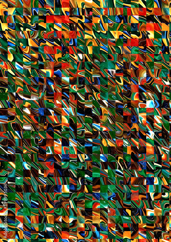 Poster abstract multicolored background. effect of paper cut into squares. irregular vertical and horizonta