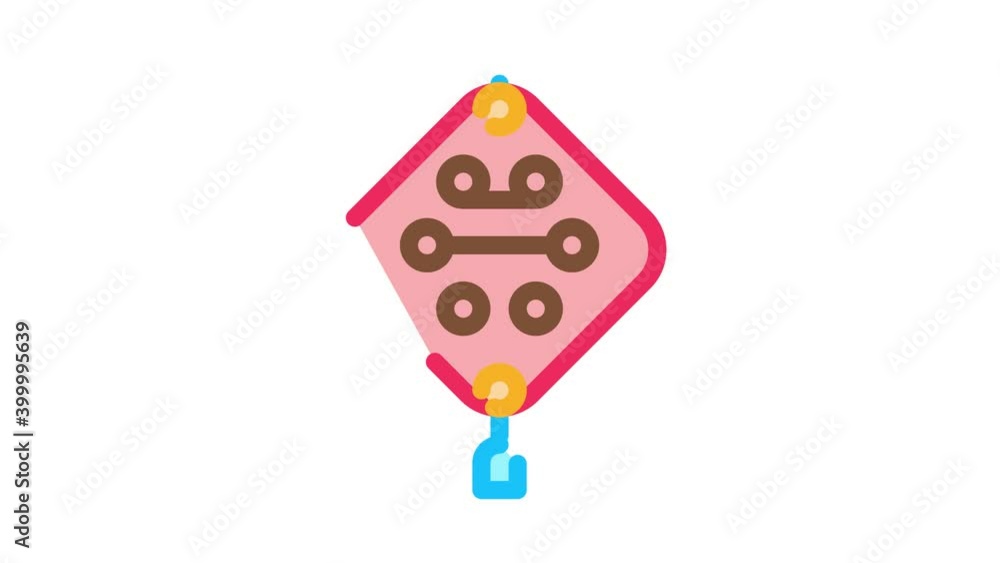 Aufkleber view of air lamp with pattern icon animation. color view of air lamp with pattern animated icon on w