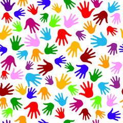 Hands pattern . Seamless pattern. Vector illustration isolated on a white background.