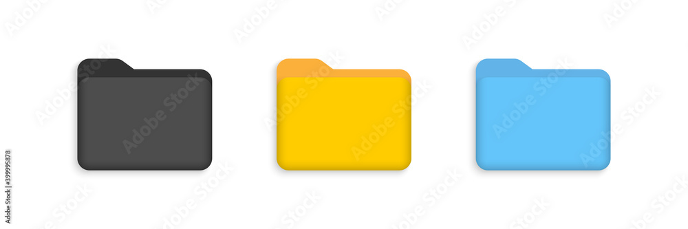 Aufkleber folders collection. template folder for documents file. vector folders, isolated. vector illustratio