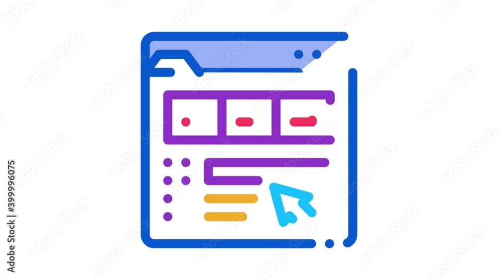 Poster maker information folder icon animation. color maker information folder animated icon on white backg