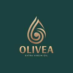 Dripping line art olive oil logo