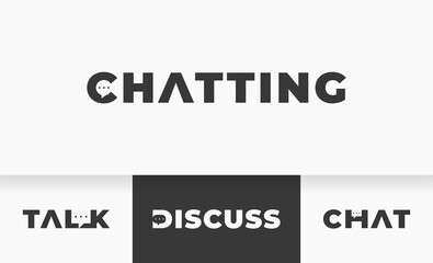 set bubble chat negative space logotype