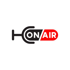 On air radio logo design template