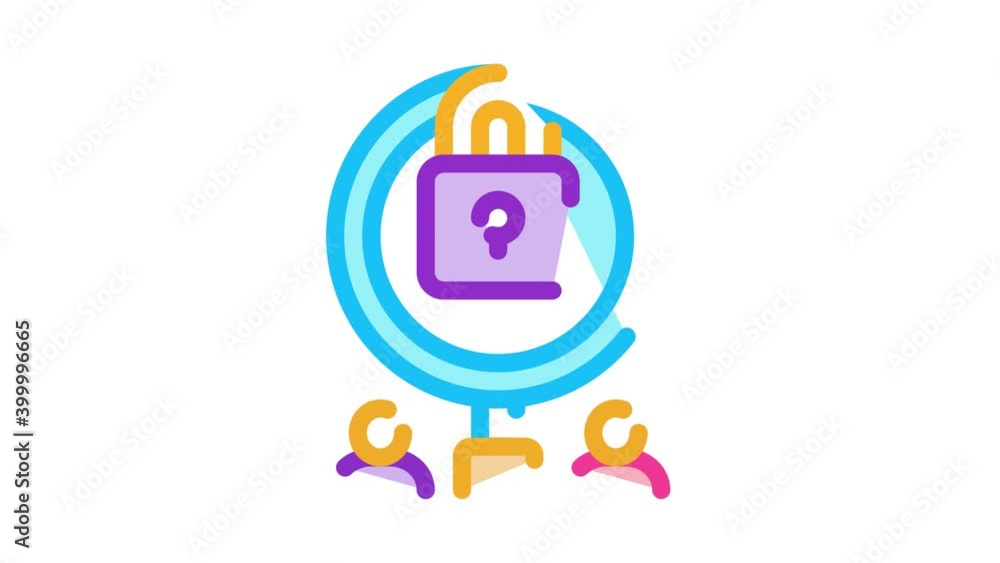 Poster closure of knowledge for research icon animation. color closure of knowledge for research animated i