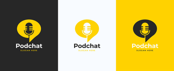 bubble chat podcast logo - obrazy, fototapety, plakaty