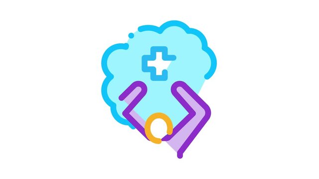 mentally healthy person Icon Animation. color mentally healthy person animated icon on white background