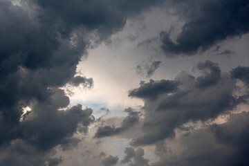 Naklejka na ściany i meble Cloudy sky. Dramatic cloudy sky as abstract background.