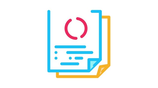 repeat funding document Icon Animation. color repeat funding document animated icon on white background